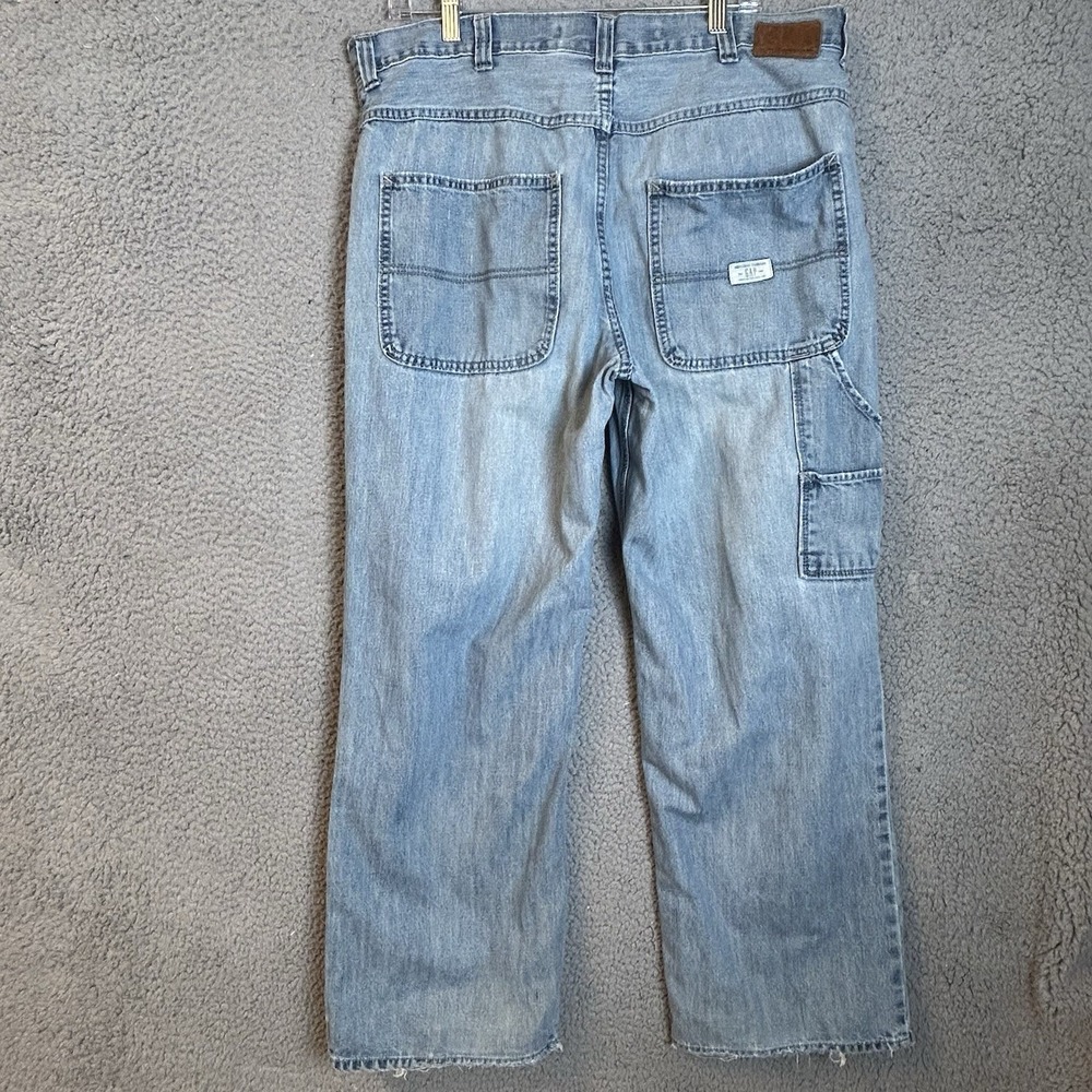 Vintage 2000s GAP Light Wash Carpenter Wide Leg Baggy Denim Jeans Size 36x30